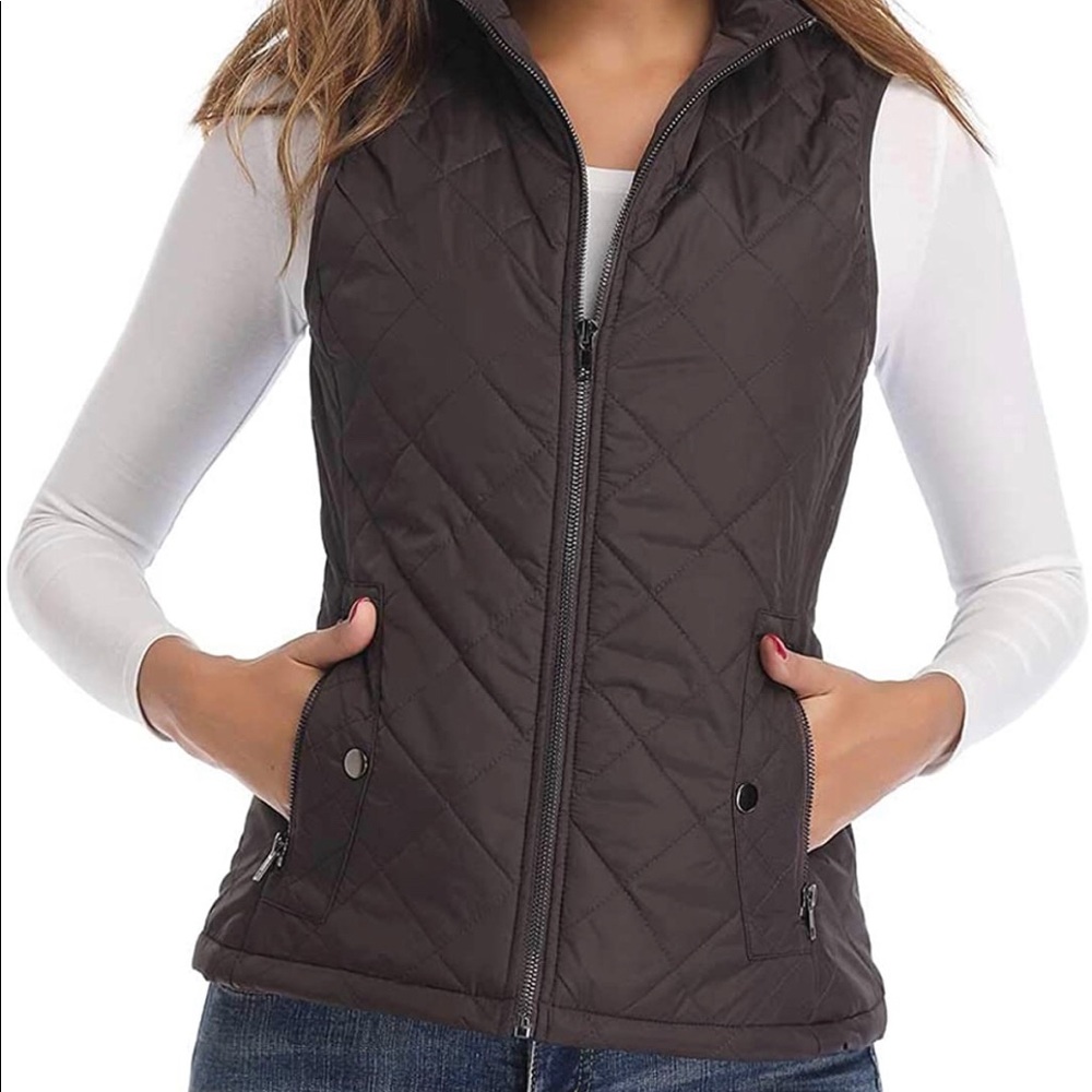 Chocolate Brown ladies puffer vest size xl